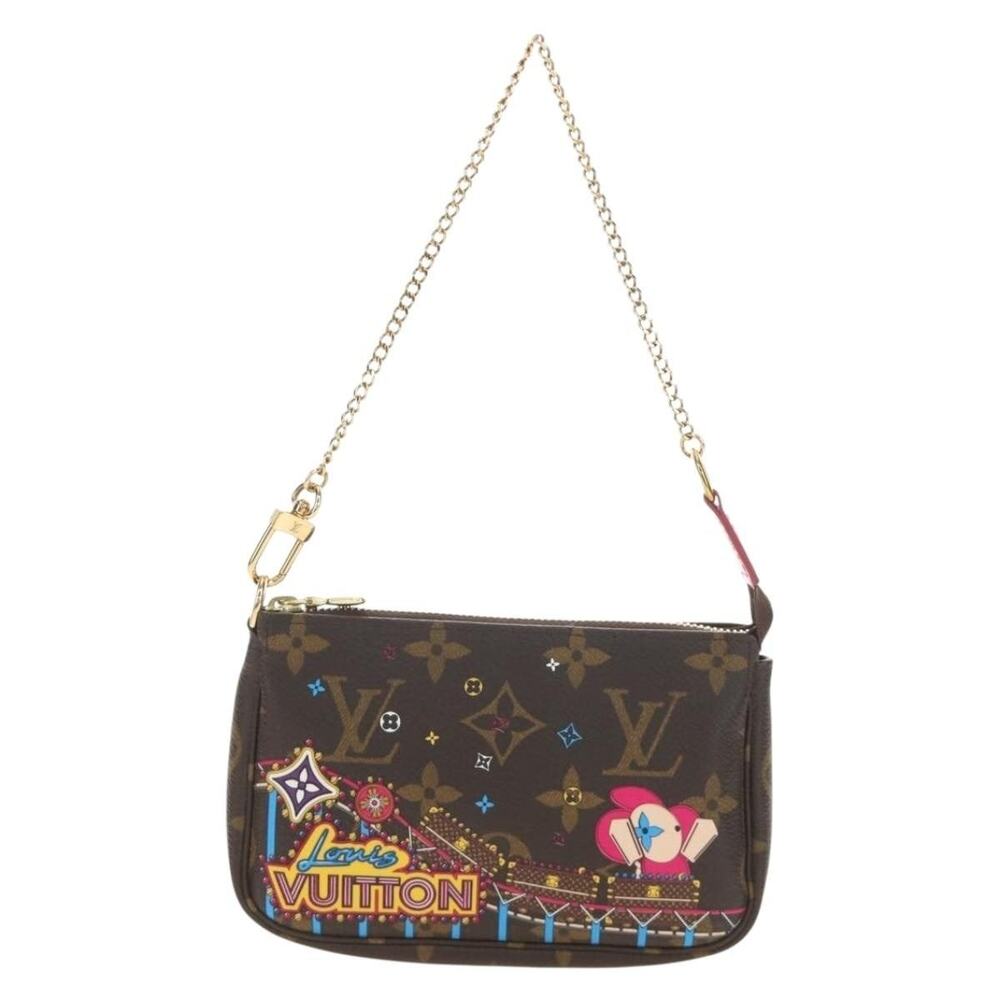 Louis Vuitton Monogram Vivienne Mini Pochette Accessoires Pouch Brown
